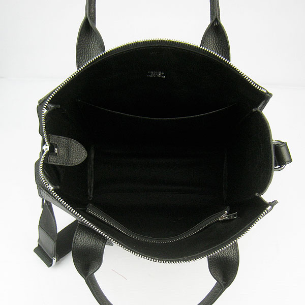 Fake Hermes Togo Leather Handbag Black 8076 - Click Image to Close